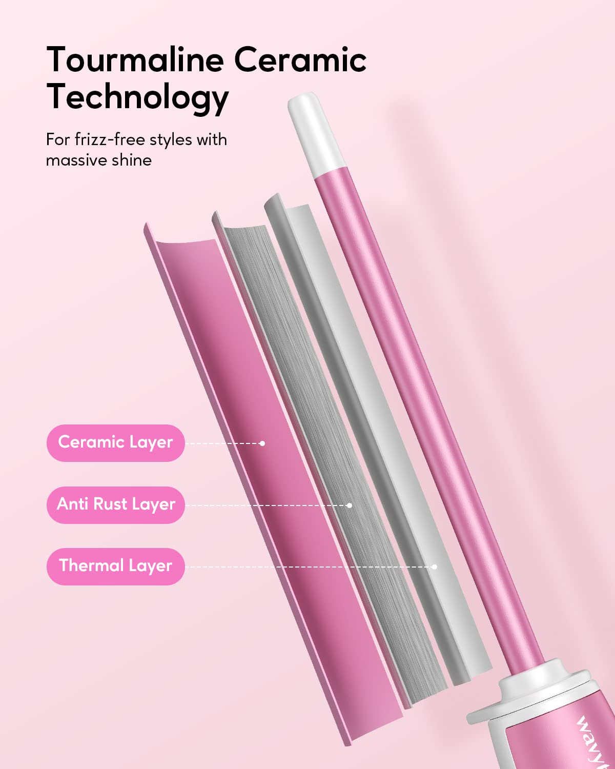 Wavytalk heats to 360°F in 30 seconds for fast morning styling.