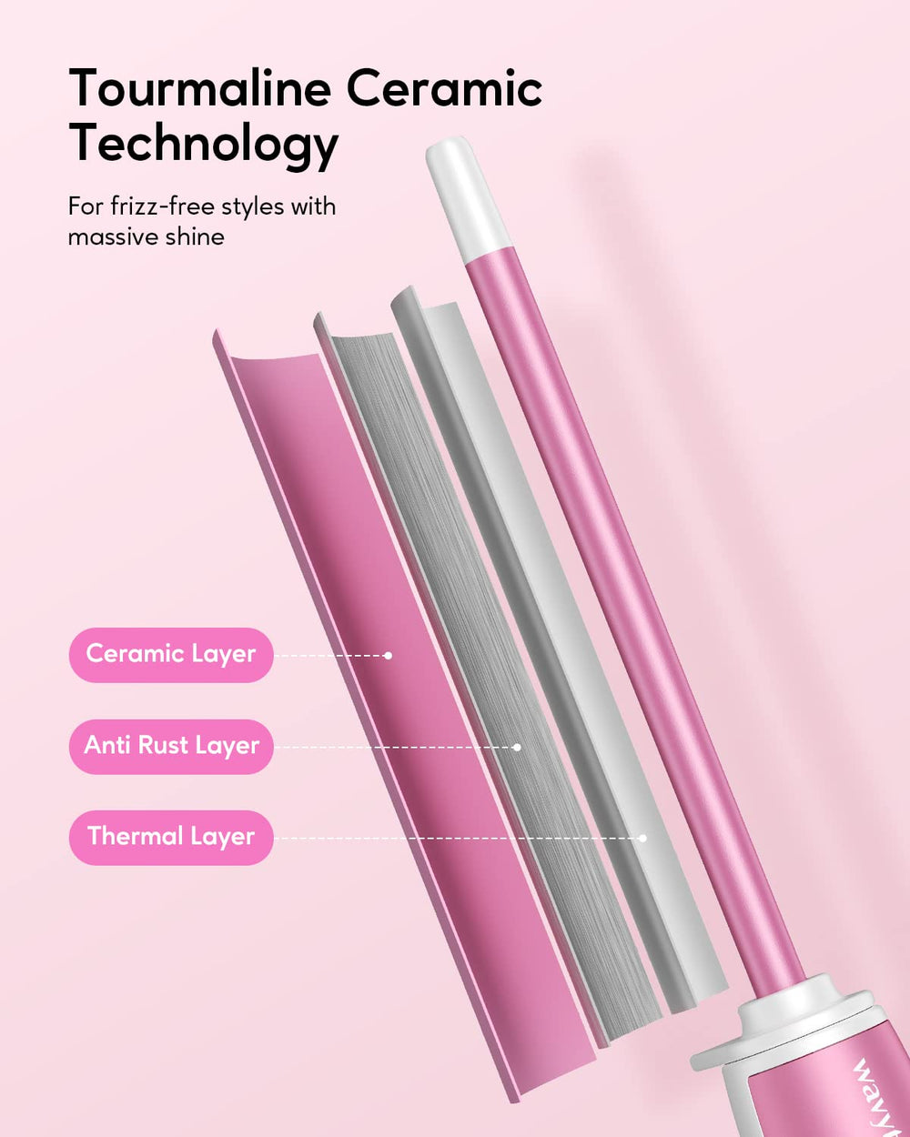 Wavytalk heats to 360°F in 30 seconds for fast morning styling.