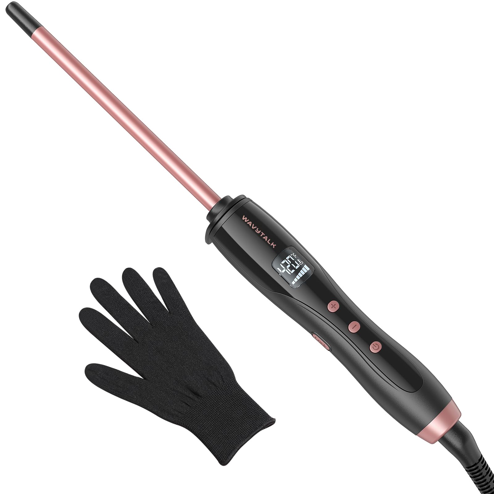 Wavytalk 3-8 inch curling wand in rose pink for quick curls