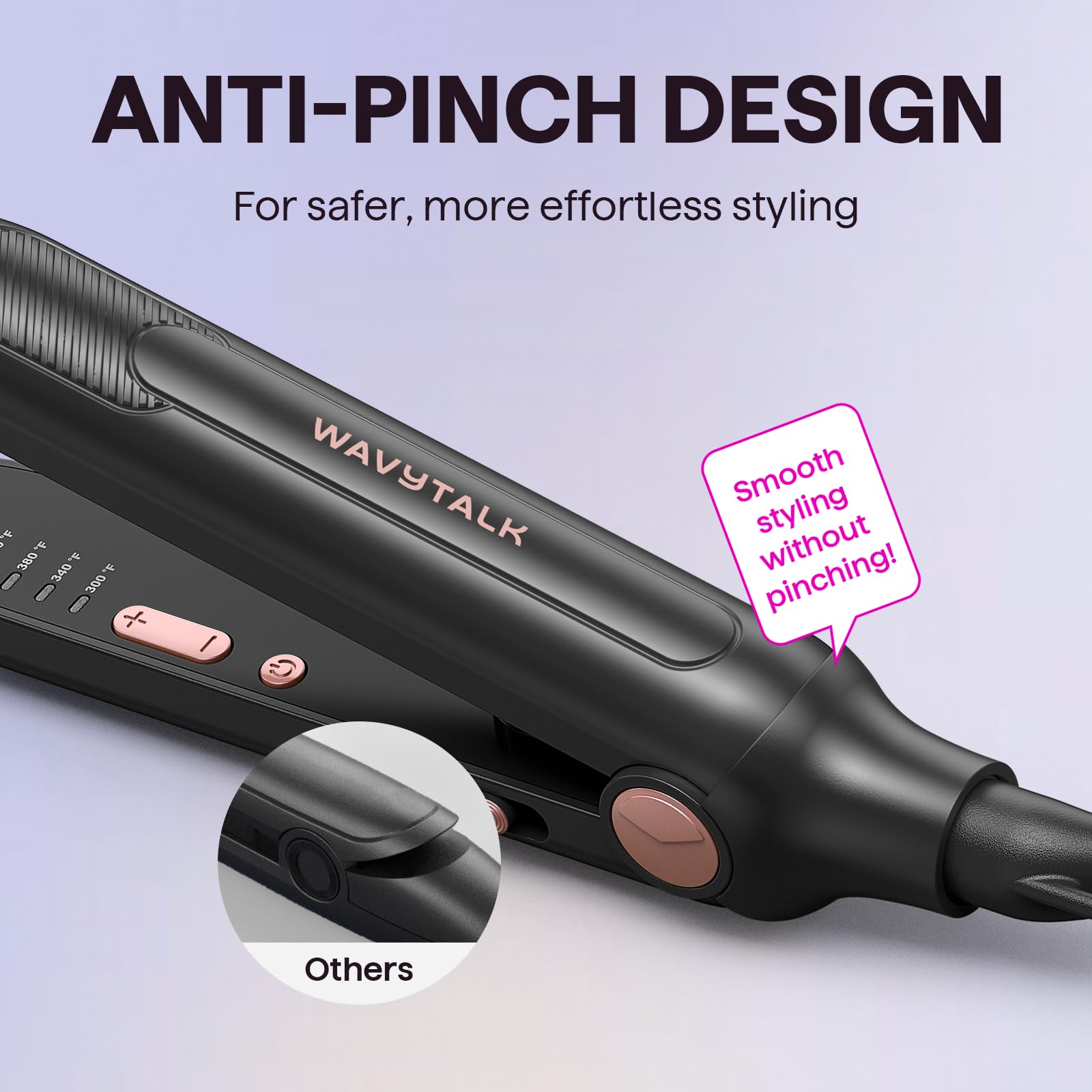 Wavytalk 3D floating plates deliver shine and frizz reduction.