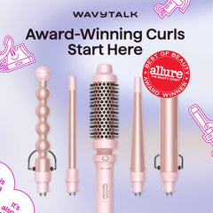 Wavytalk 5-in-1 curling wand with tapered 0.5-1 inch barrel for natural transitions.