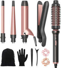 Wavytalk 5-in-1 curling iron set with interchangeable heads for versatile styling.