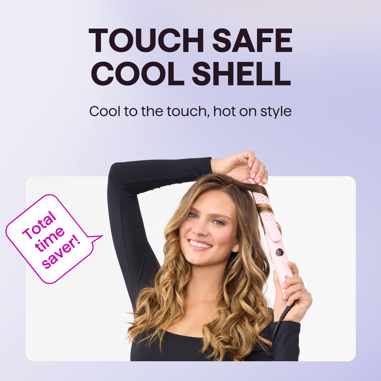 Wavytalk Airflow Styler adjustable heat settings tailor to your hair type.