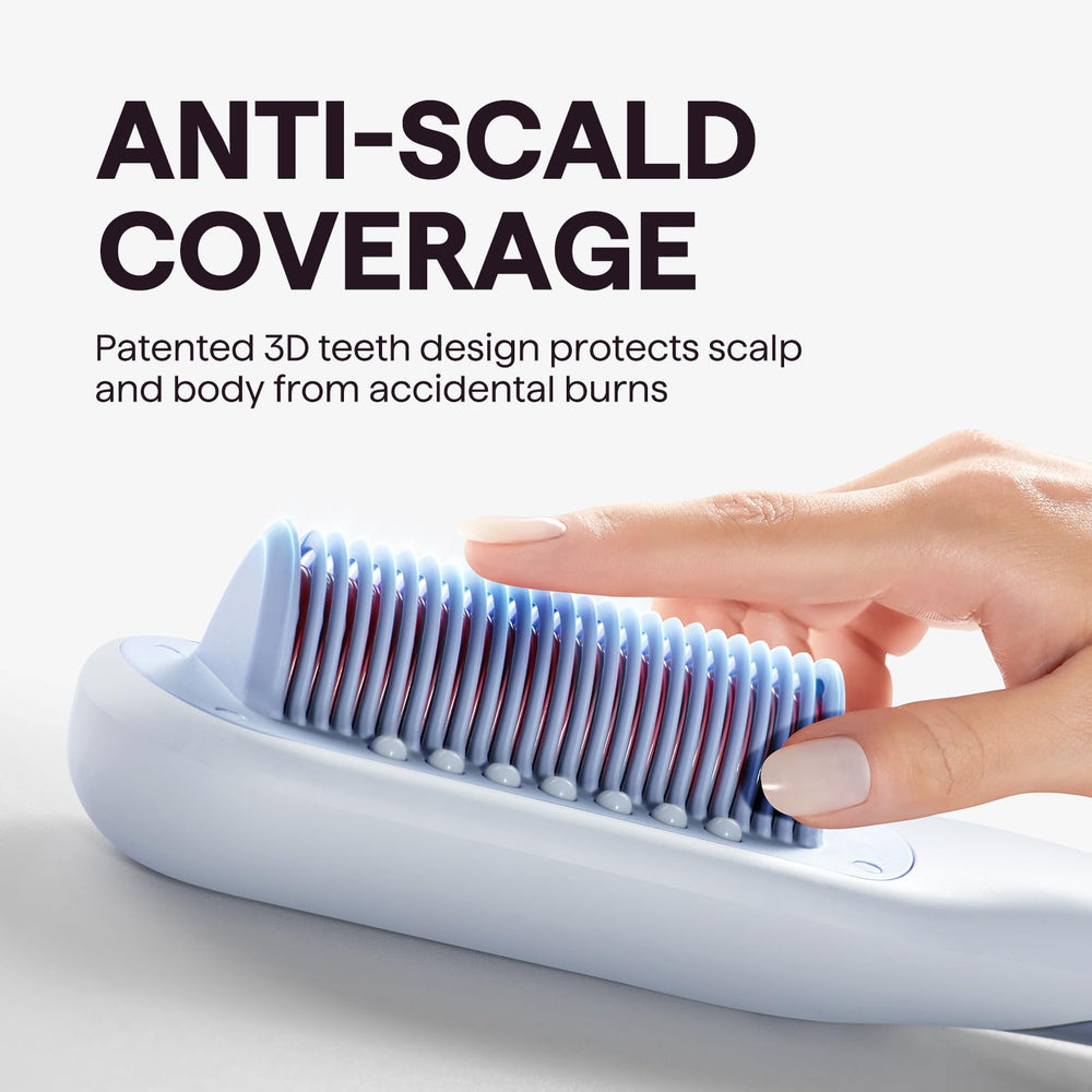 Wavytalk Pro Steam Hair Straightener Brush includes 30-minute auto-off for safety