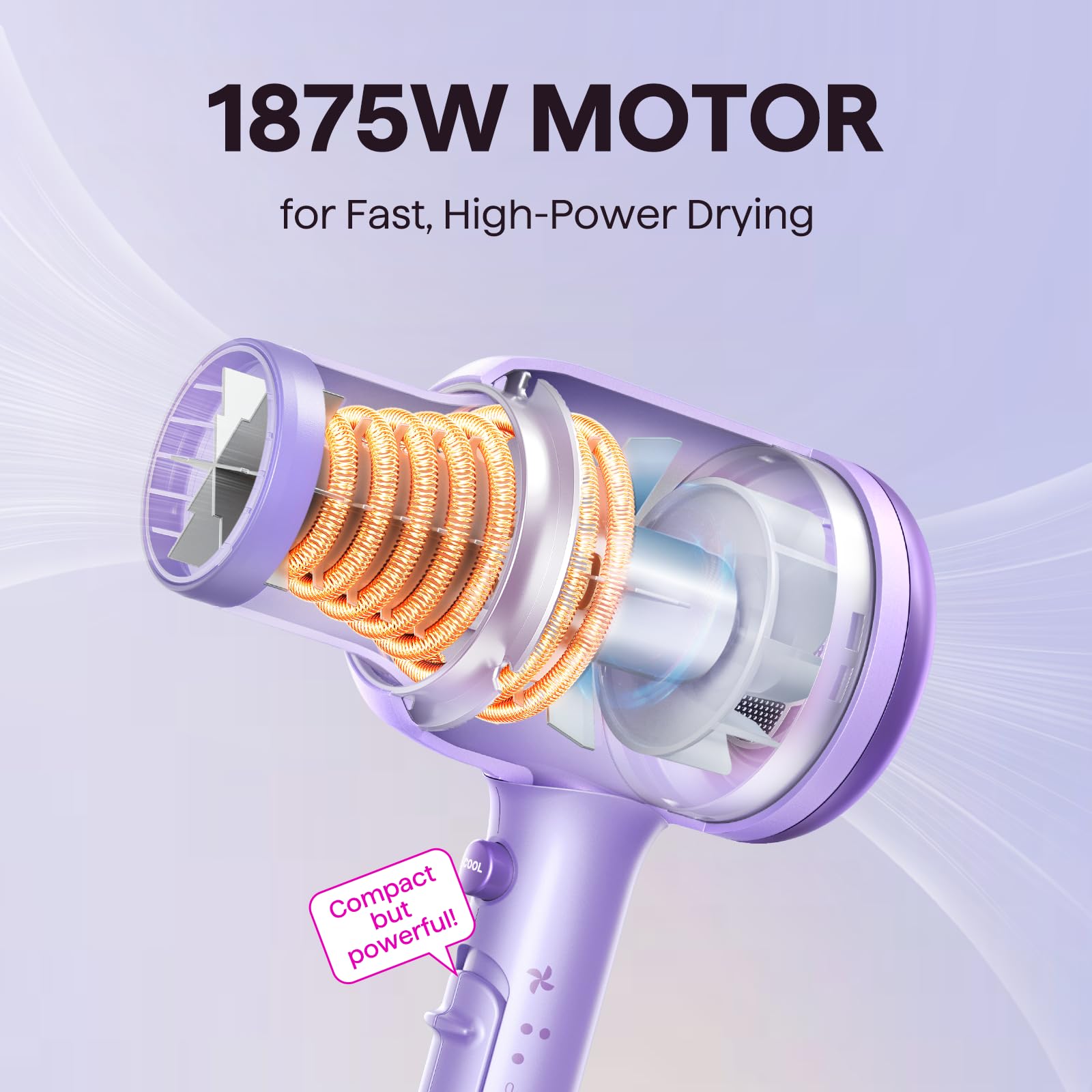 Wavytalk blow dryer comb attachment smooths thick hair for easy styling