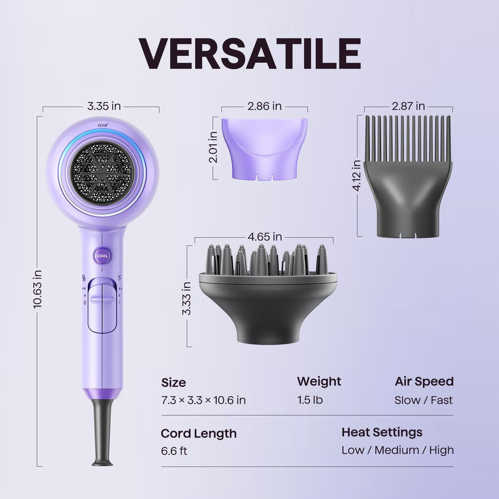 Wavytalk blow dryer operates quietly with a lightweight feel