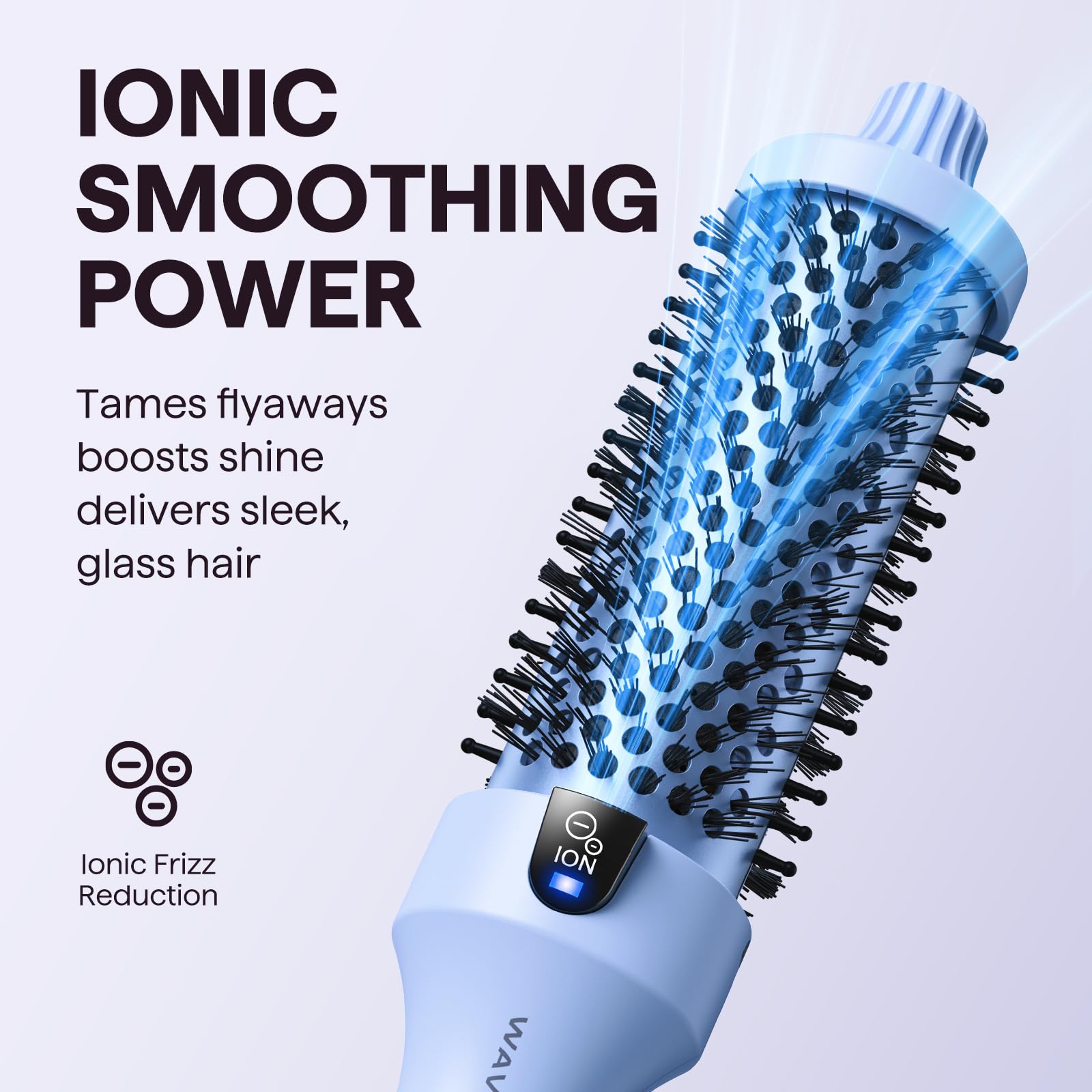 Wavytalk Blowout Boost barrel closeup demonstrating ceramic tourmaline for even heat.
