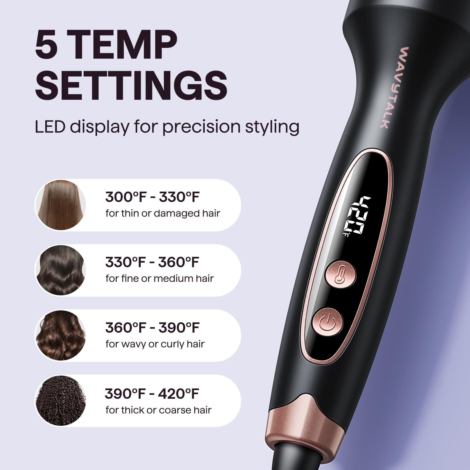Wavytalk Blowout Boost hair-wrapping in action with dual heating elements.