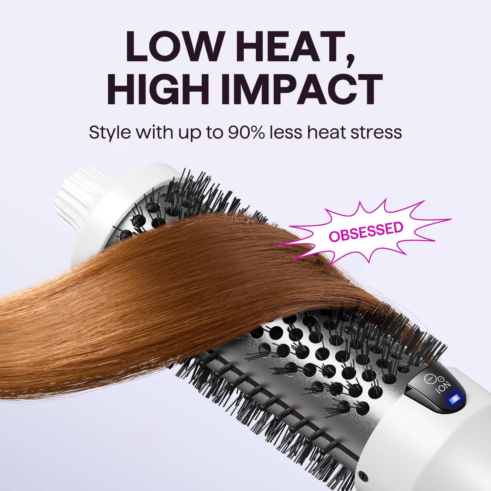 Wavytalk Blowout Boost 1.5 inch barrel creates voluminous curls and sleek finishes