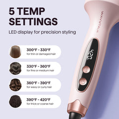 Wavytalk Blowout Grande LED display enables precise temperature control.