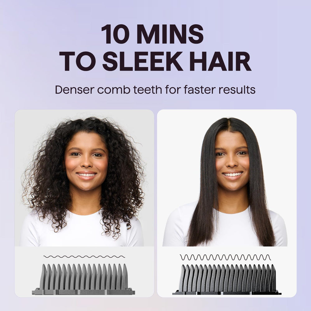 Wavytalk ceramic anti-scald straightener comb with safe design for easy styling