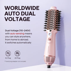Wavytalk compact travel hair dryer brush fits small spaces for easy packing