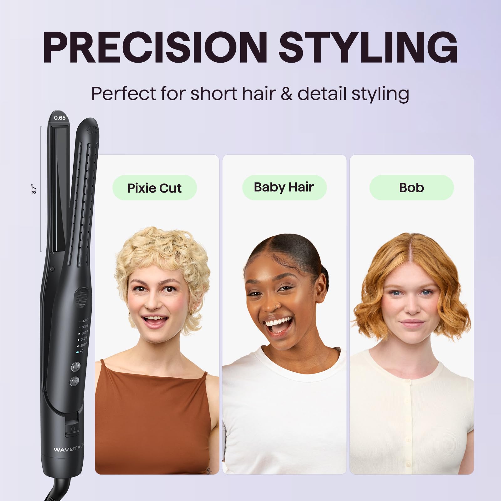 Wavytalk Cool Curl Pencil with 360° airflow lifts roots gently.