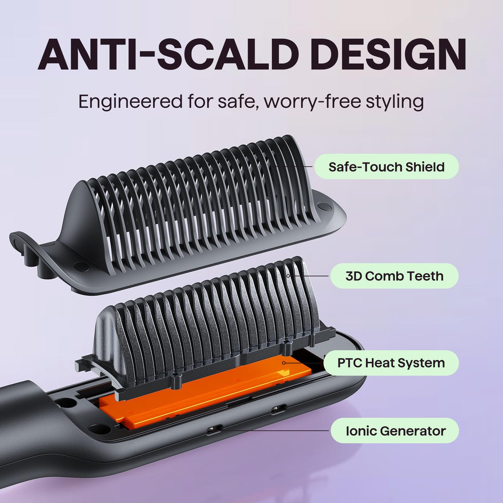 Wavytalk dual voltage travel-friendly straightener brush for worldwide use