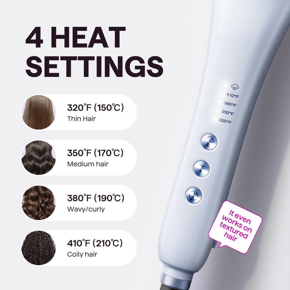 Wavytalk Pro Steam Hair Straightener Brush heats up in 30 seconds for quick styling