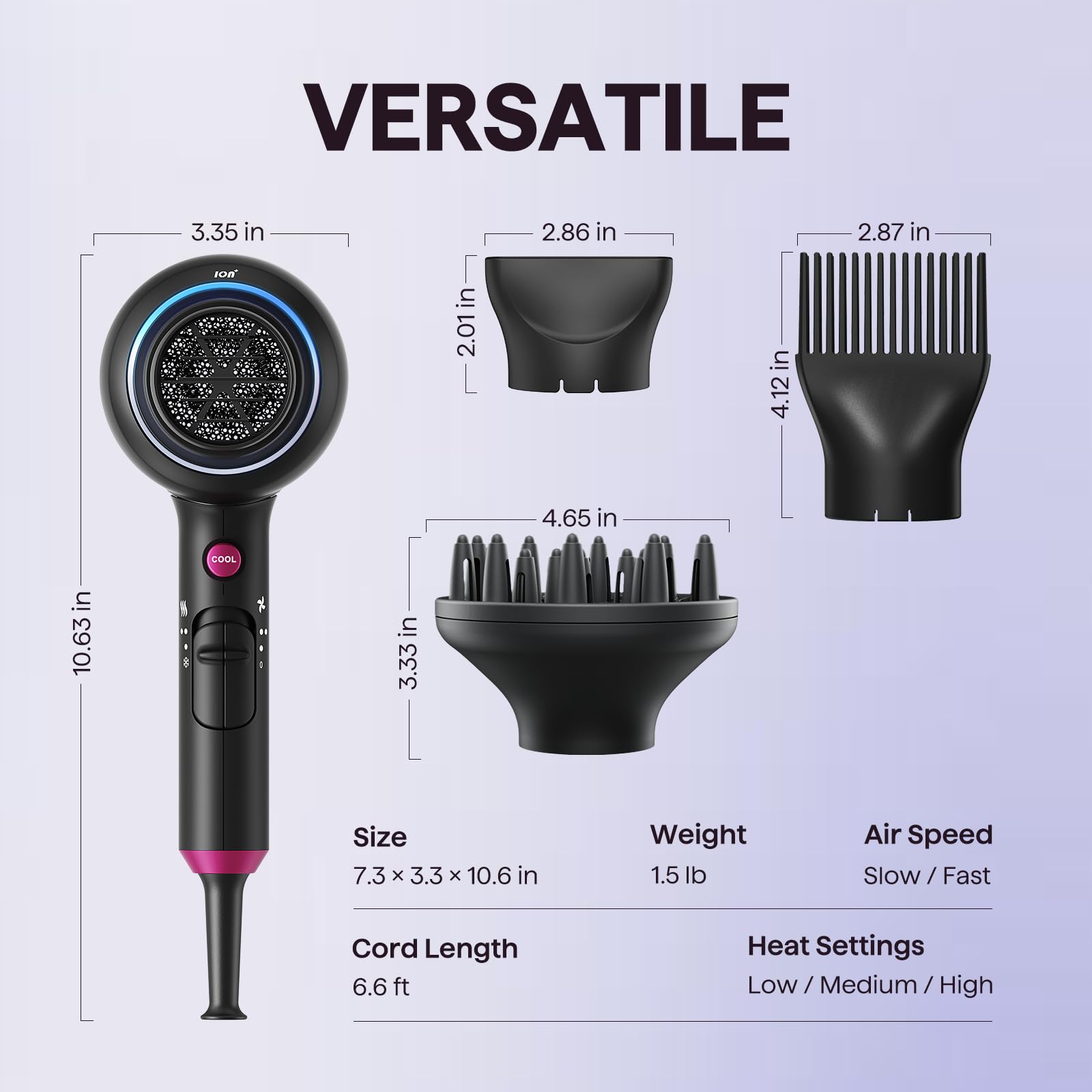 Wavytalk cool shot and three settings offer versatile styling options.