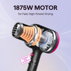 Wavytalk concentrated nozzle channels airflow for precise styling and heat control.