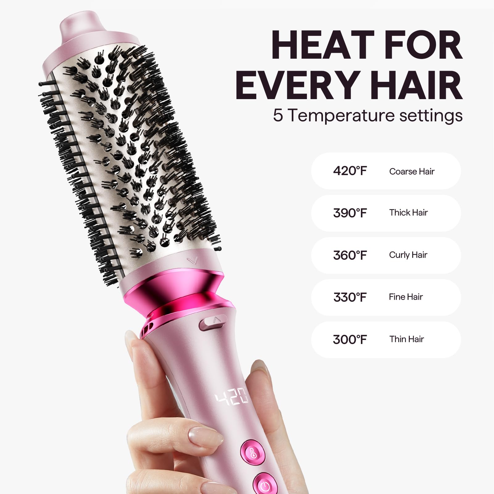 Wavytalk Heatwave Pro five temp settings for versatile styling