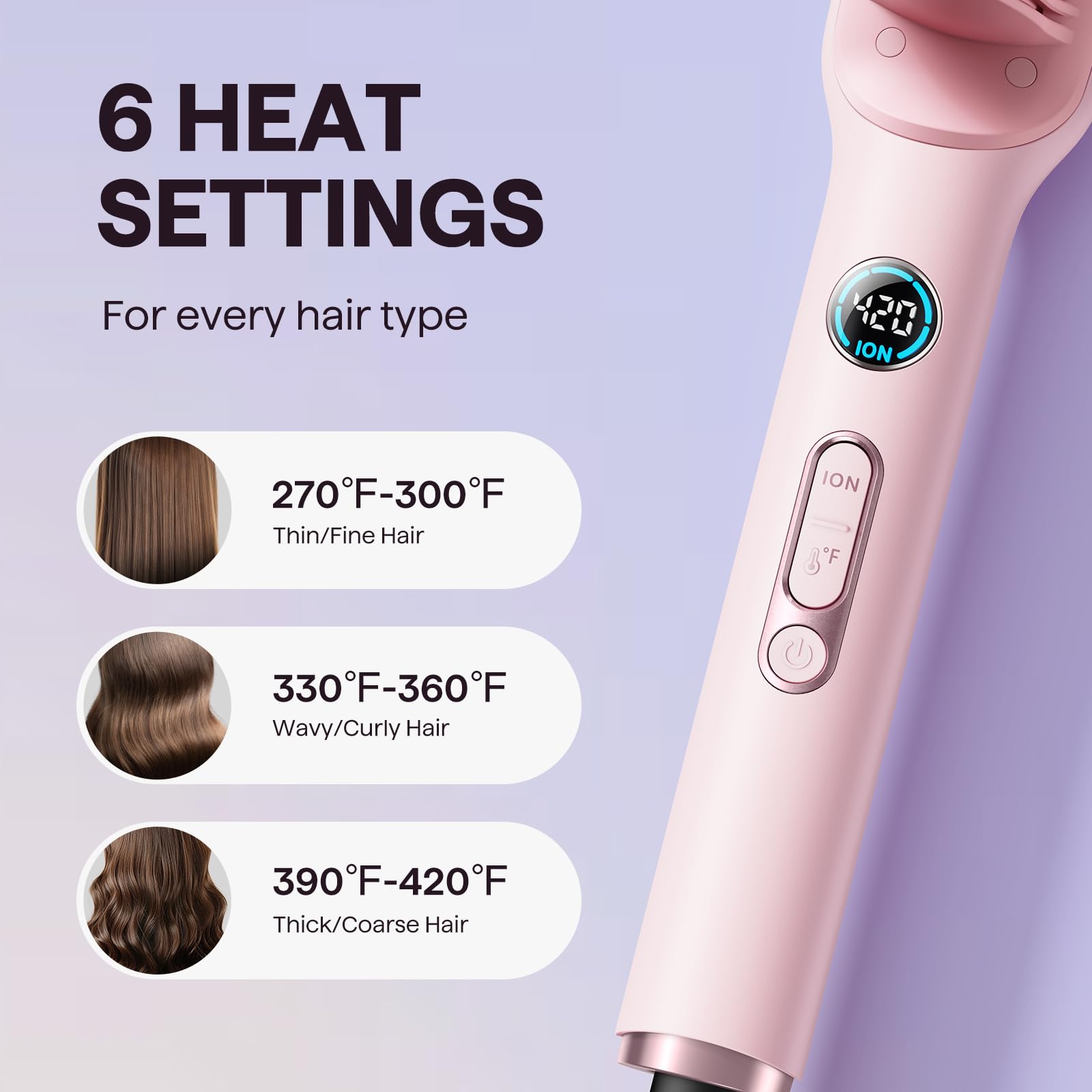 Wavytalk lightweight pink styling tool is ideal for quick mornings.