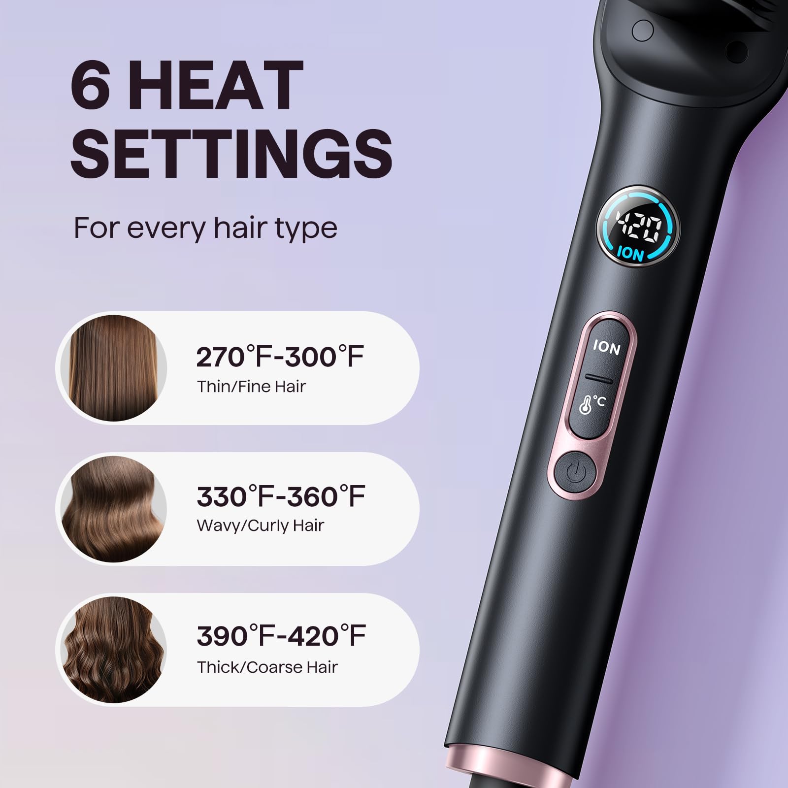 Wavytalk negative ion emission apertures smooth hair and reduce frizz
