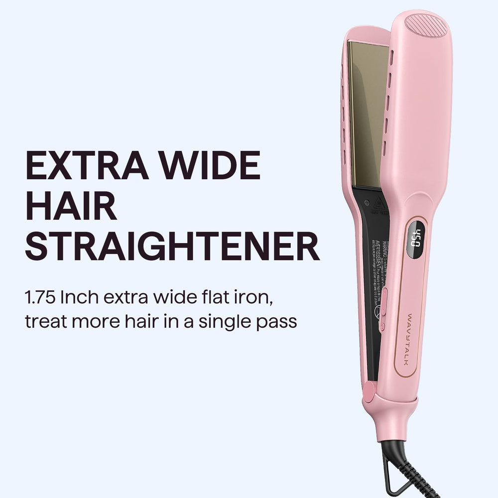 Wavytalk flatiron with nine temperature settings for customized heat.