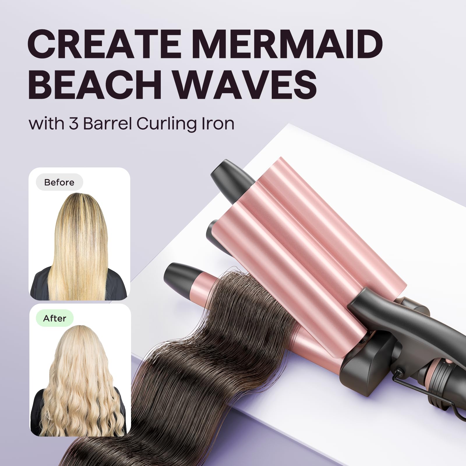 Wavytalk one-inch curling iron adds body to medium-length hair.