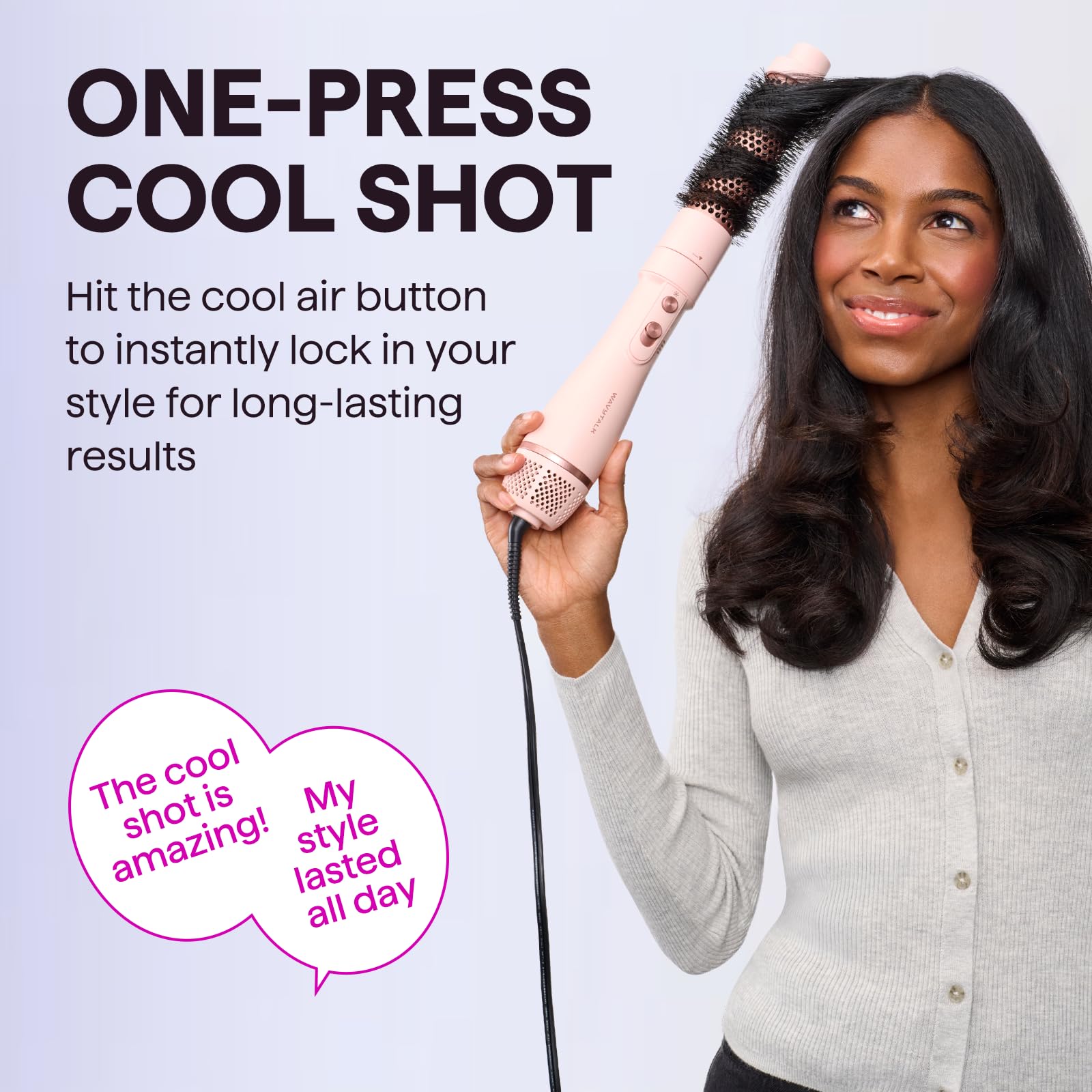Wavytalk one-step drying styling speeds up morning routines.