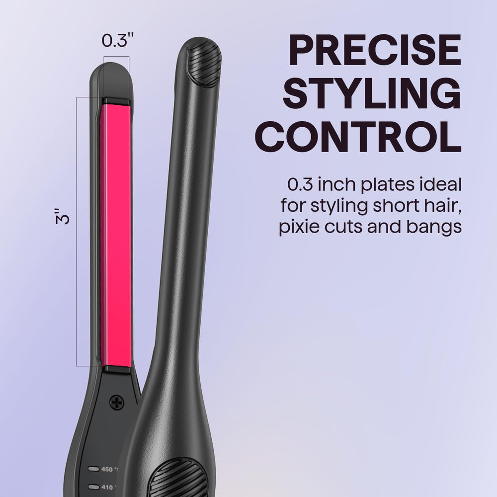 Wavytalk pencil flat iron bangs for straight fringe with control.