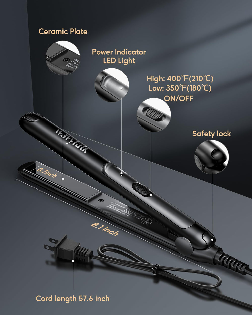 Wavytalk Pro Mini heats to 350°F in 30 seconds for quick styling