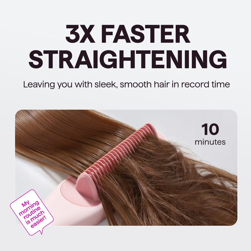Wavytalk Pro Steam Hair Straightener Brush anti-scald shell; safer styling with reduced burn risk.