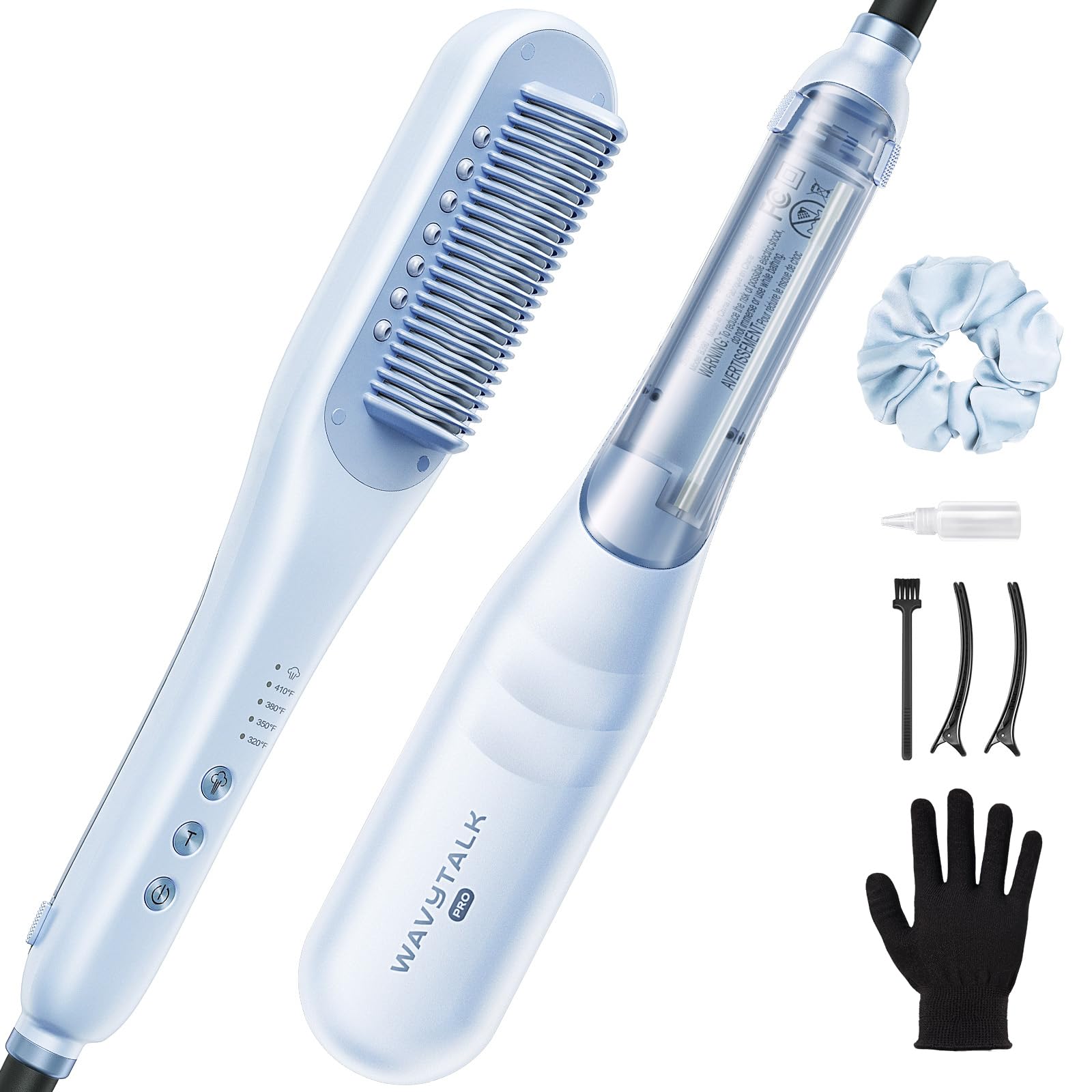 Wavytalk Pro Steam Hair Straightener Brush with steam action for smoother, shinier hair