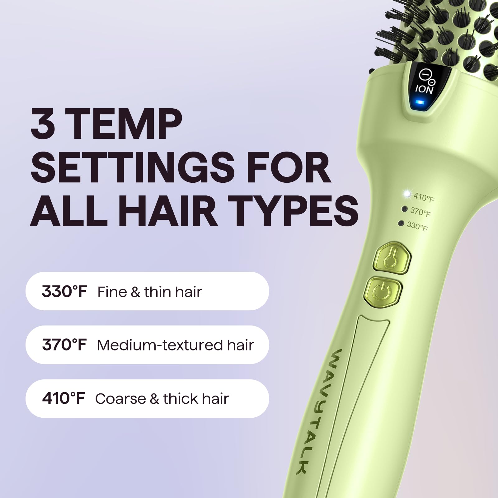 Wavytalk promotes shiny, smooth hair with even heat.
