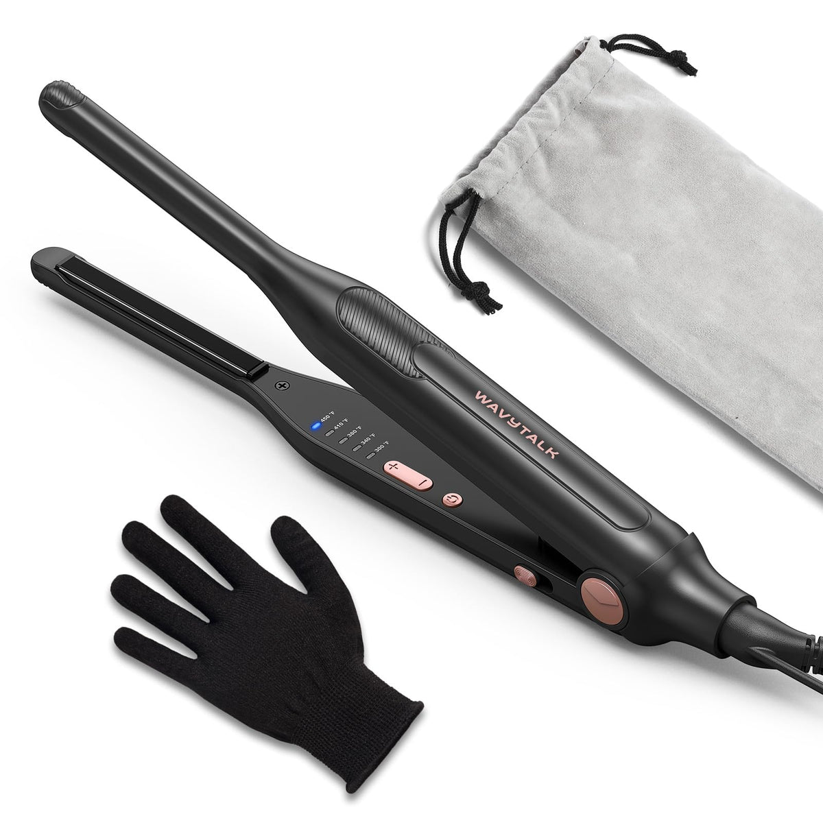 Wavytalk small flat iron edges for precise root and bangs styling.