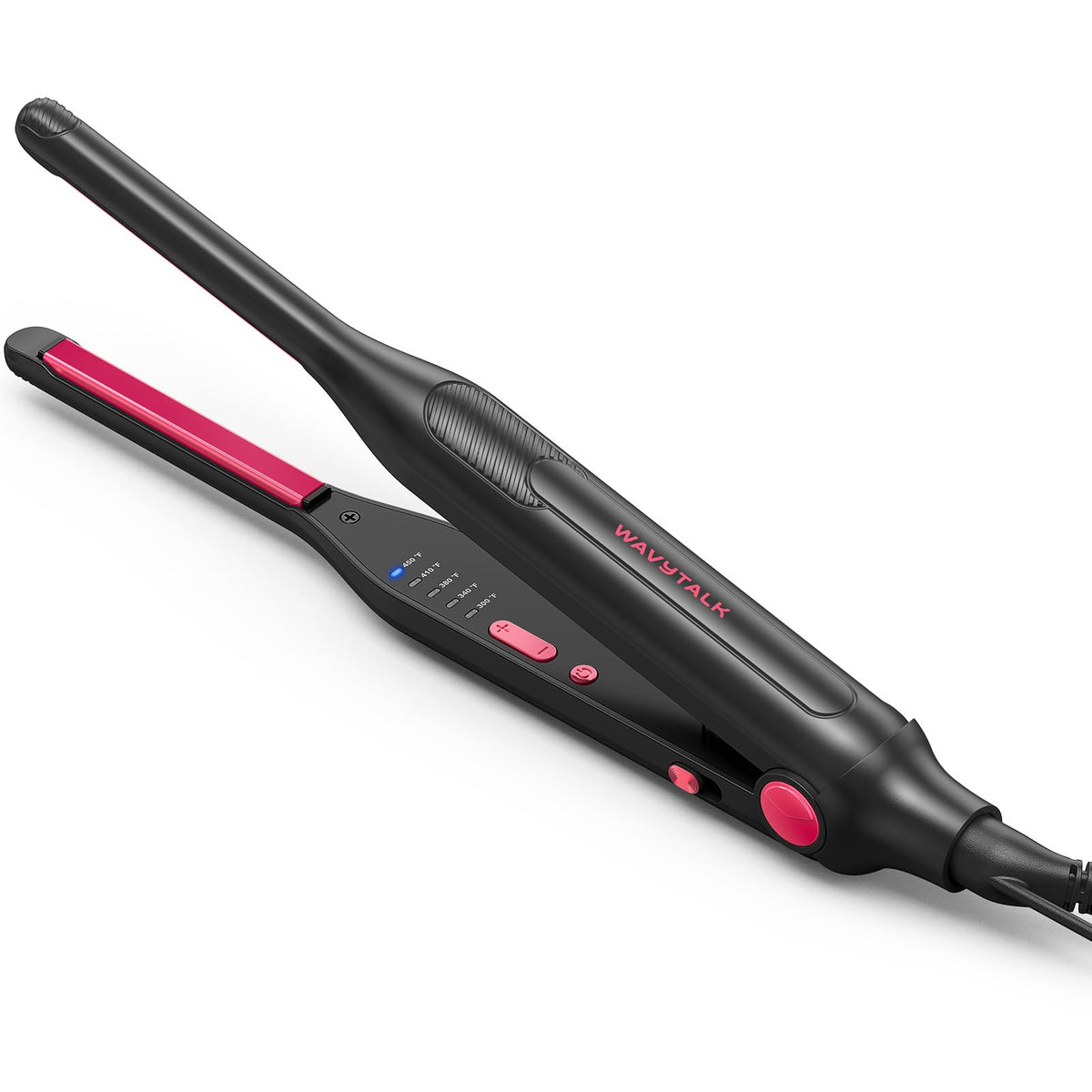Wavytalk small flat iron focusing on edges for precise, smooth styling.
