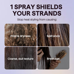 wavytalk Smooth Barrier apply hair sectioning shows quick protection before heat styling.