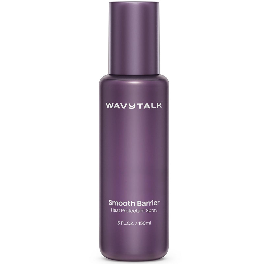 wavytalk Smooth Barrier bottle pour demonstrates controlled application for even heat protection.