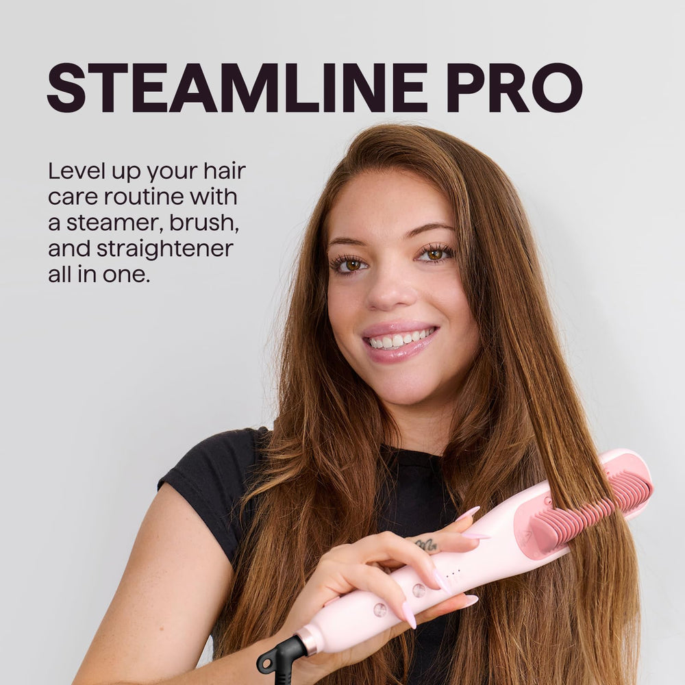 Wavytalk Steamline Pro with handle close-up highlighting quick heat and time-saving routine.