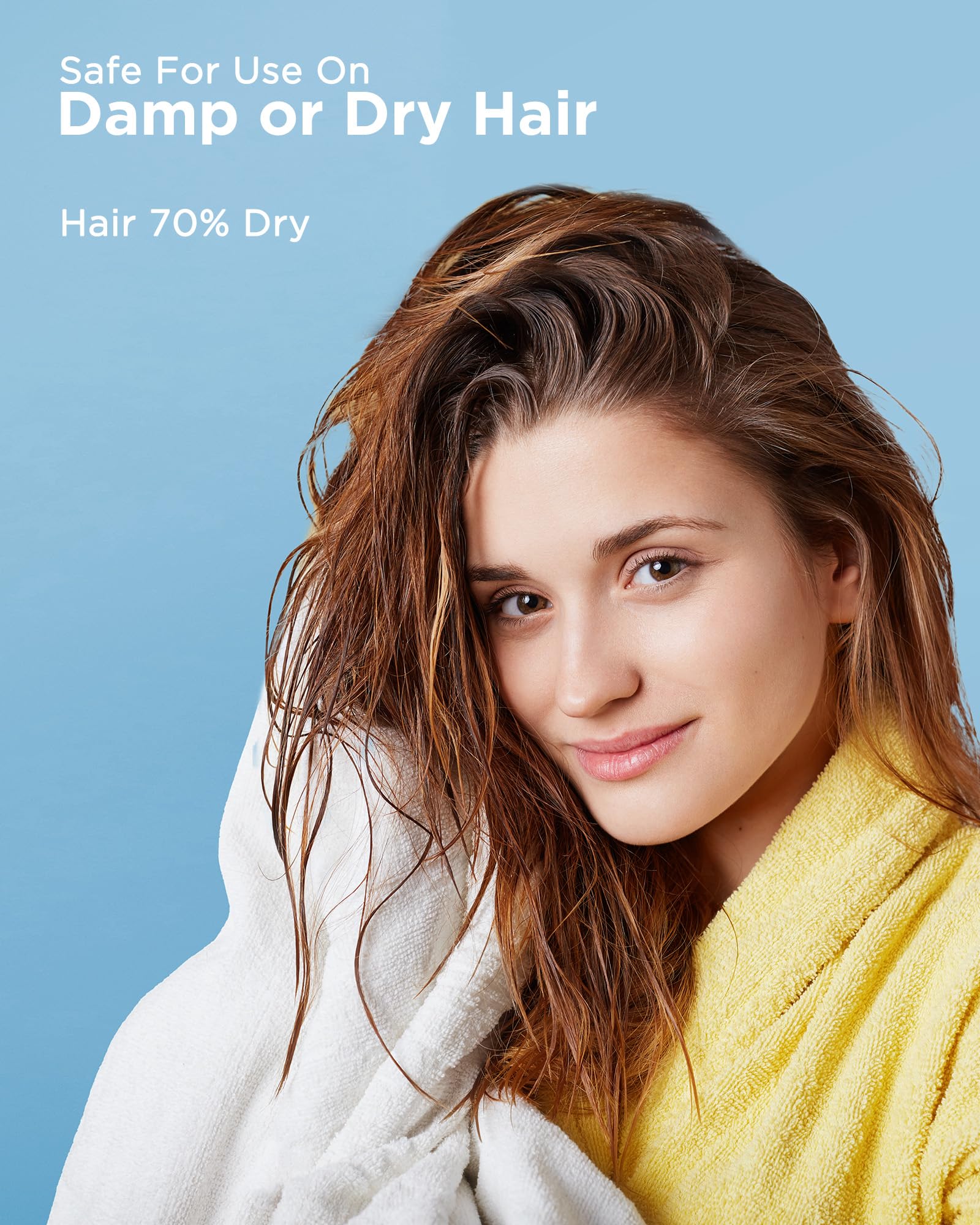 Wavytalk straightener with PTC heater and 3D floating plates minimizes snagging
