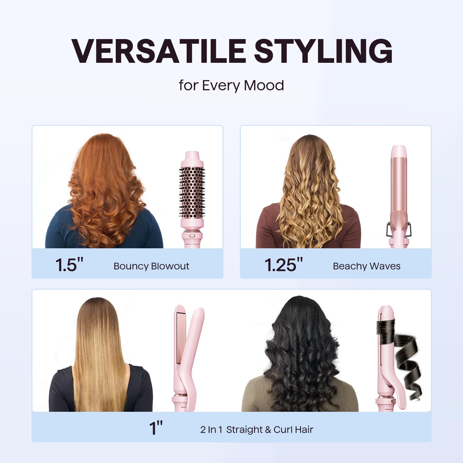 Wavytalk thermal brush attachment pink highlights smooth detangling and even heat distribution