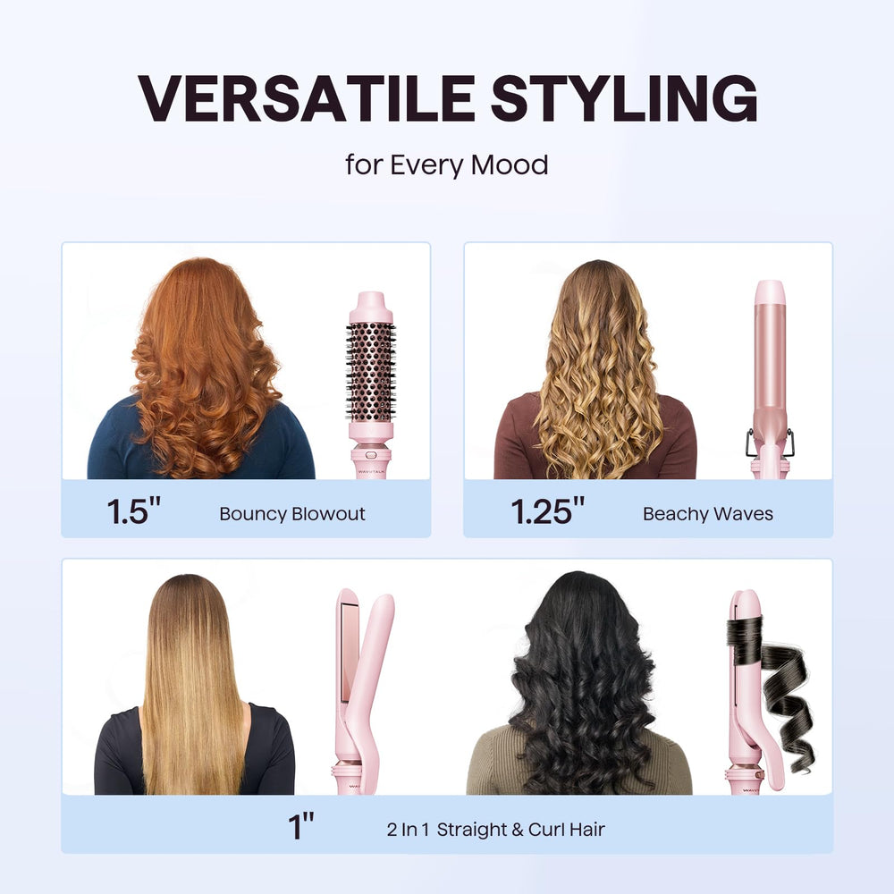 Wavytalk thermal brush attachment pink highlights smooth detangling and even heat distribution