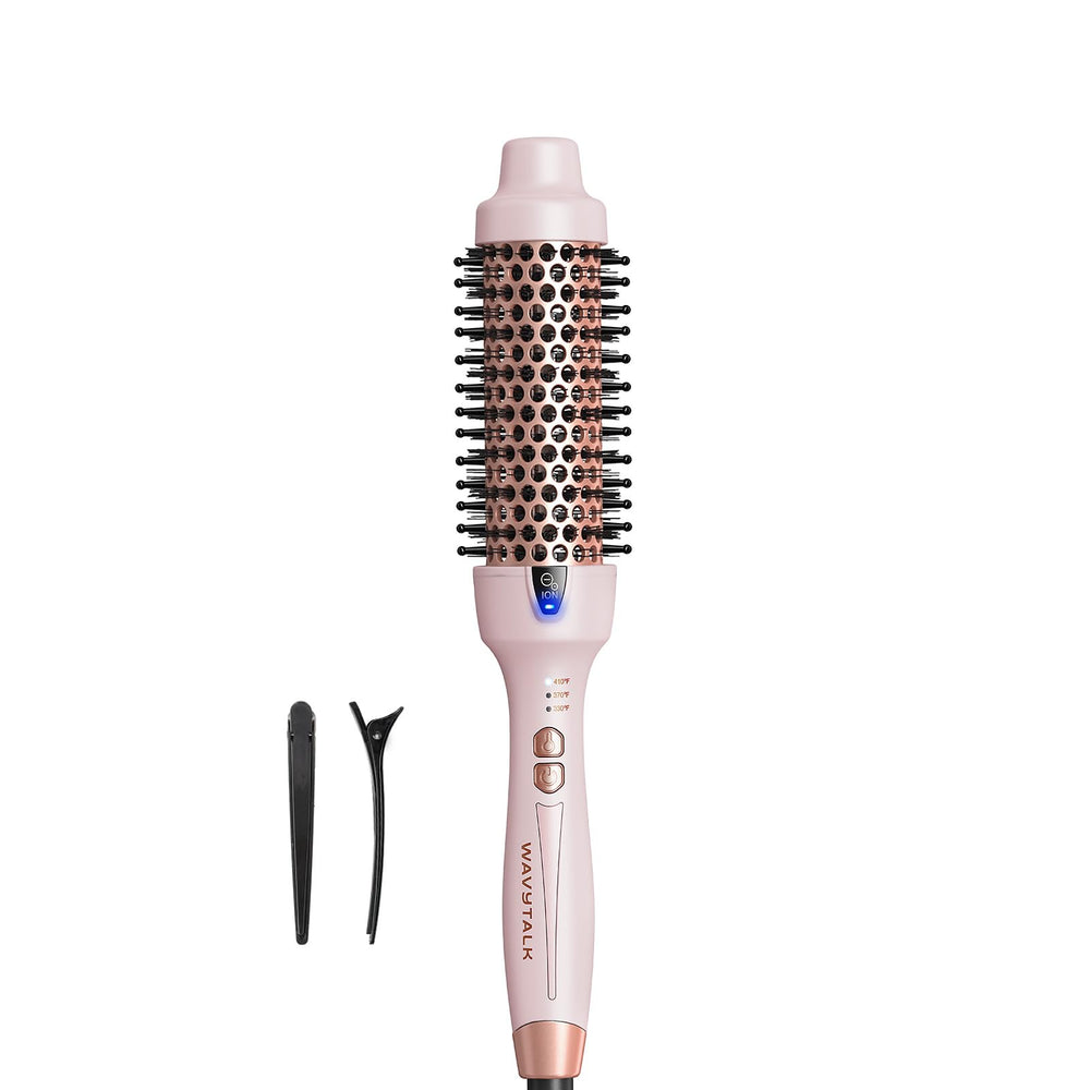 Wavytalk thermal brush barrel close-up demonstrates even heat for smooth, frizz-free results