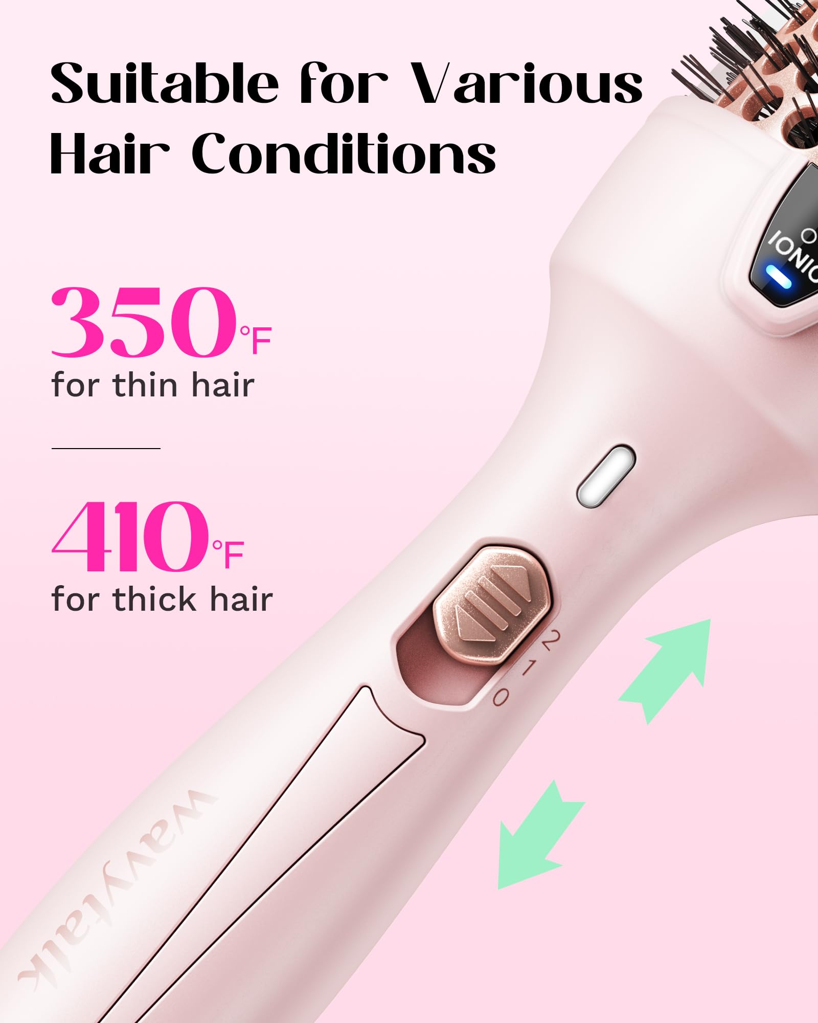 Wavytalk dual-voltage feature enables worldwide use for travel.