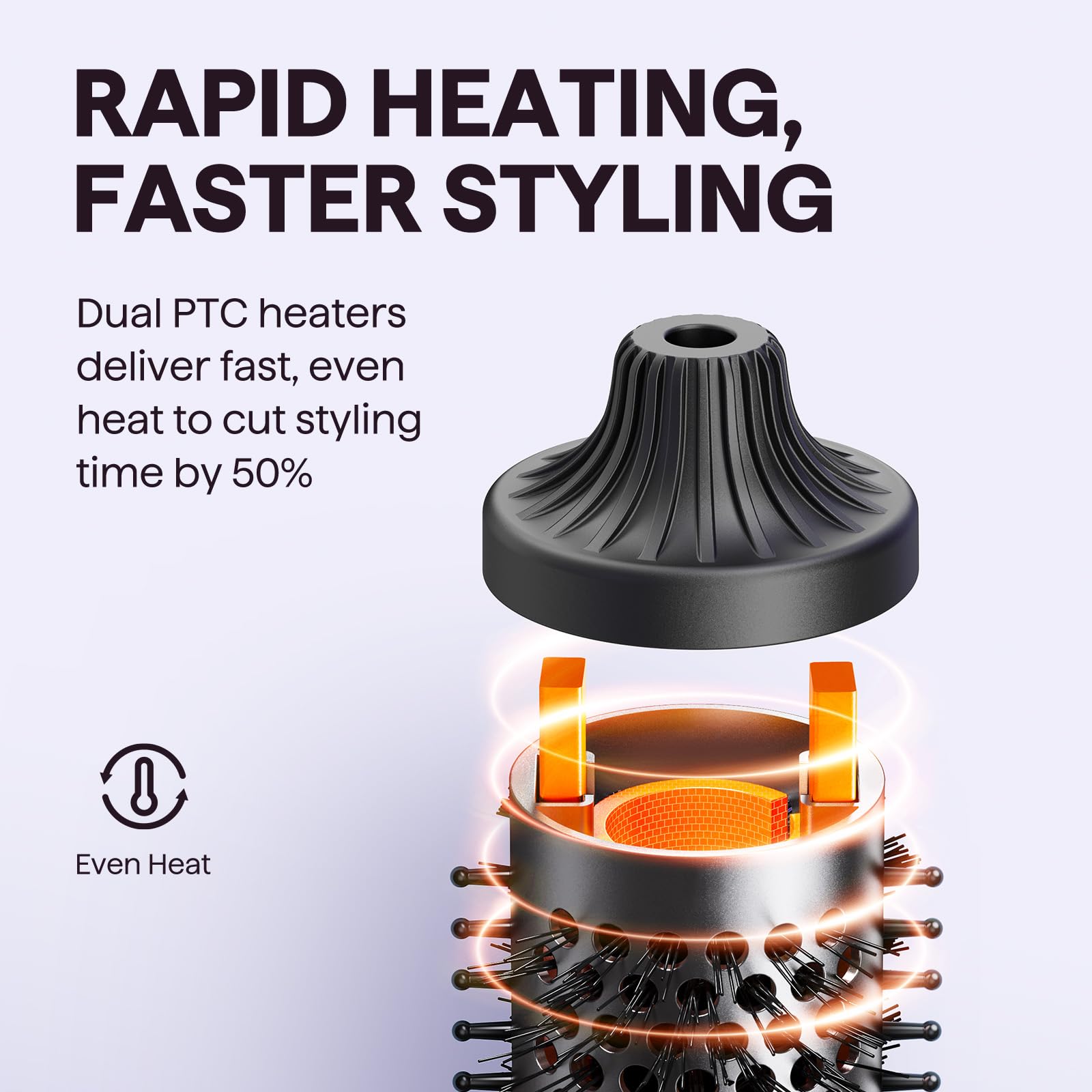 Wavytalk Thermal Brush reduces frizz and adds shine.