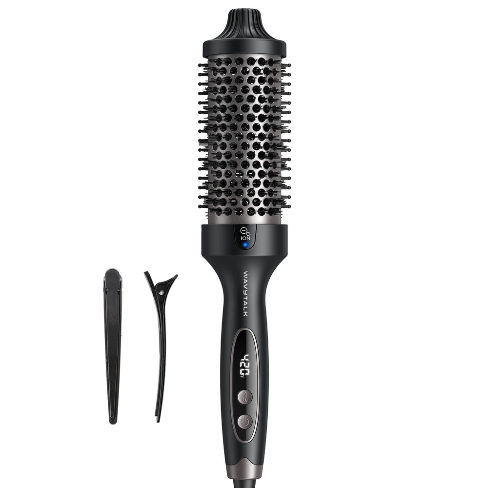 Wavytalk Thermal Brush handle detail with ergonomic grip for comfortable styling.