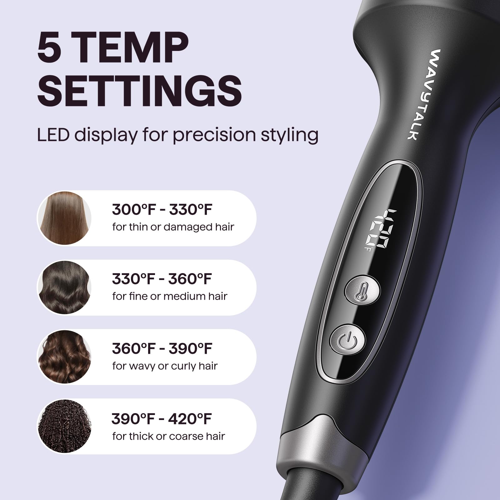Wavytalk Thermal Brush in use delivering voluminous curls.