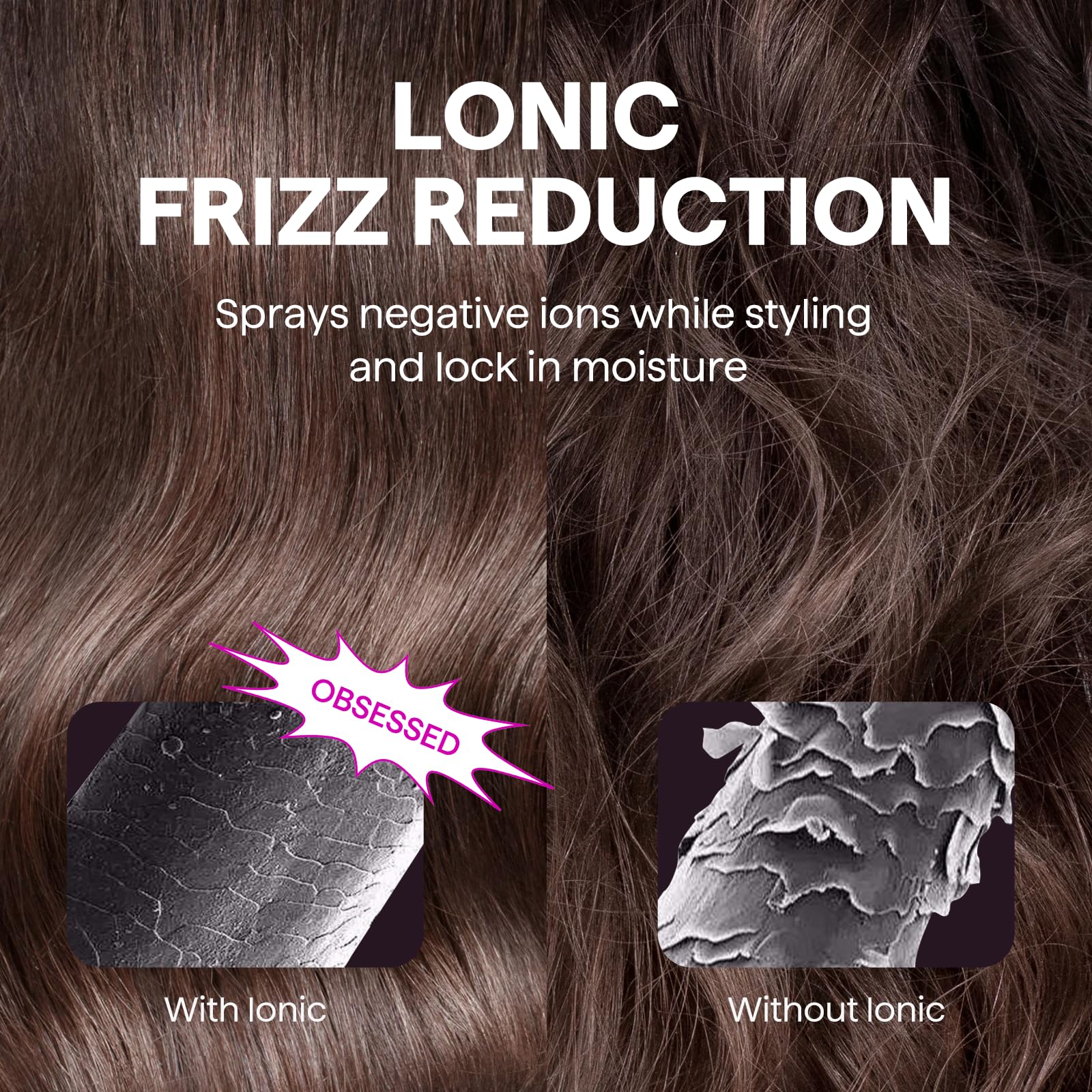 Wavytalk ionic technology helps reduce frizz while styling.