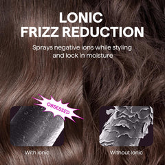 Wavytalk thermal brush ionic frizz reduction in action for silky strands