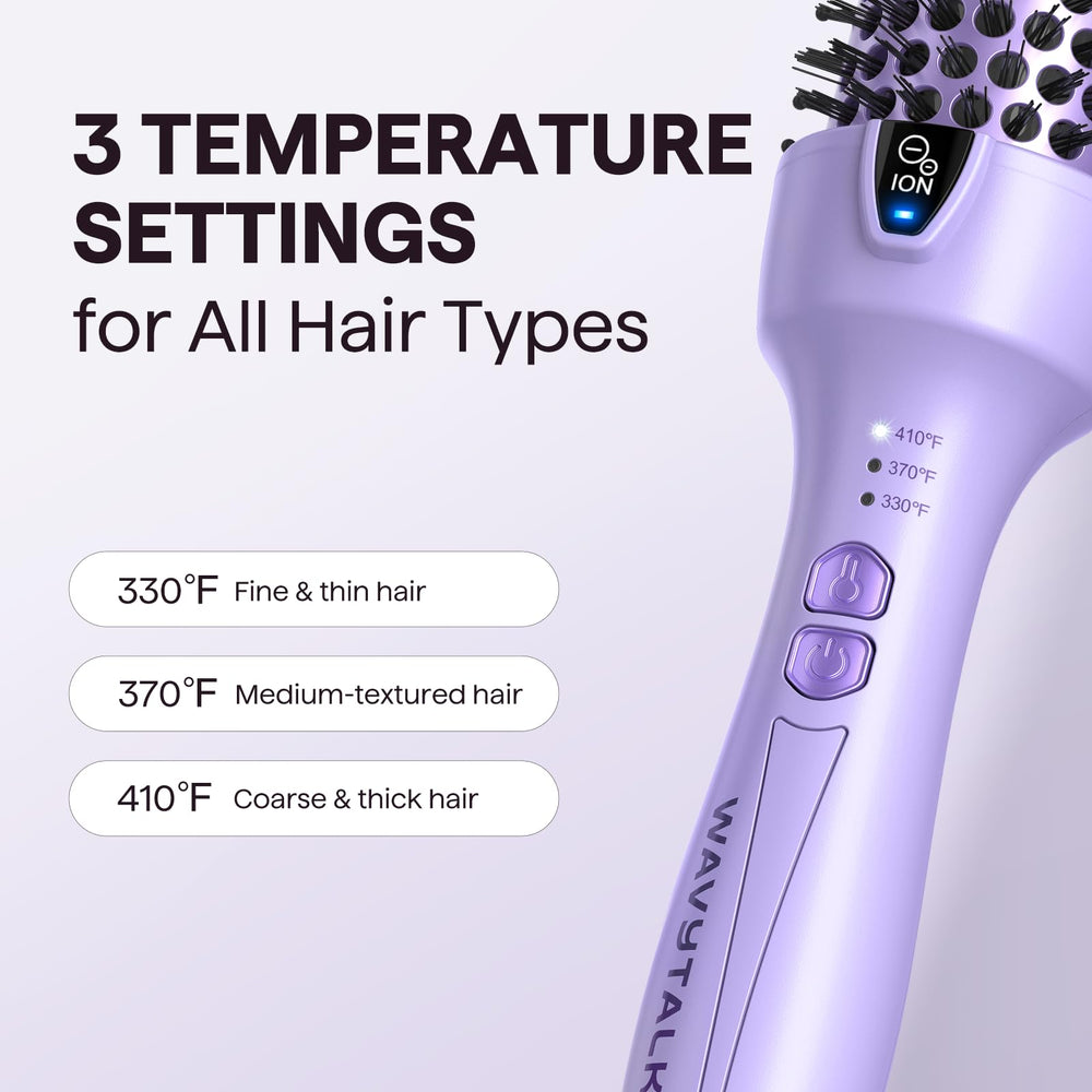Wavytalk round brush aids detangling and gentle curling.