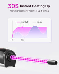 Wavytalk tourmaline ceramic barrel curling wand for smooth, shiny curls