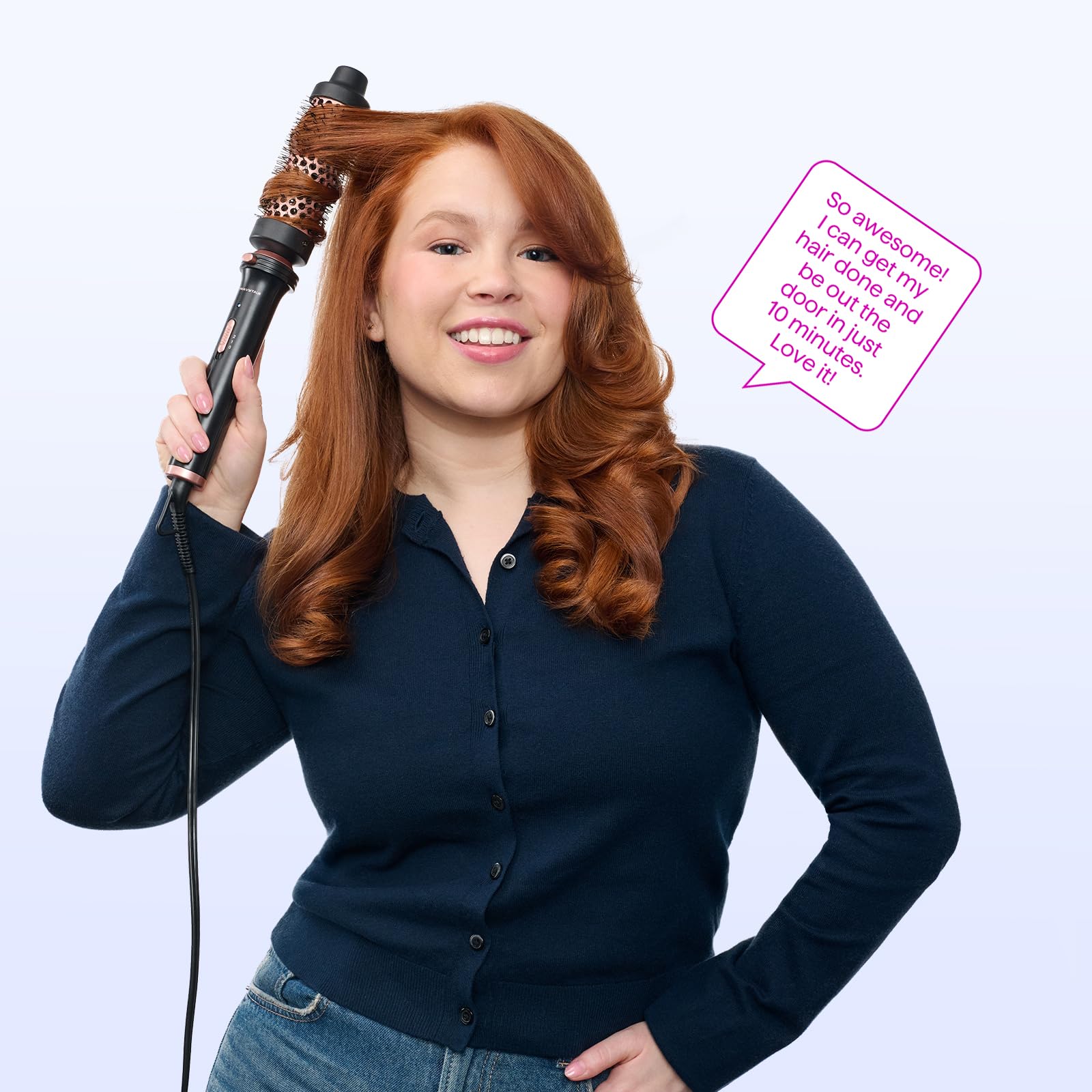 Wavytalk travel-friendly design pink cord wrap for on-the-go grooming